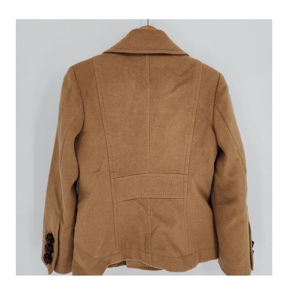 Dsquared2 Tan Double-Breasted Wool Pea Coat Made in Italy Size 46 (US 10) - Picture 3 of 8